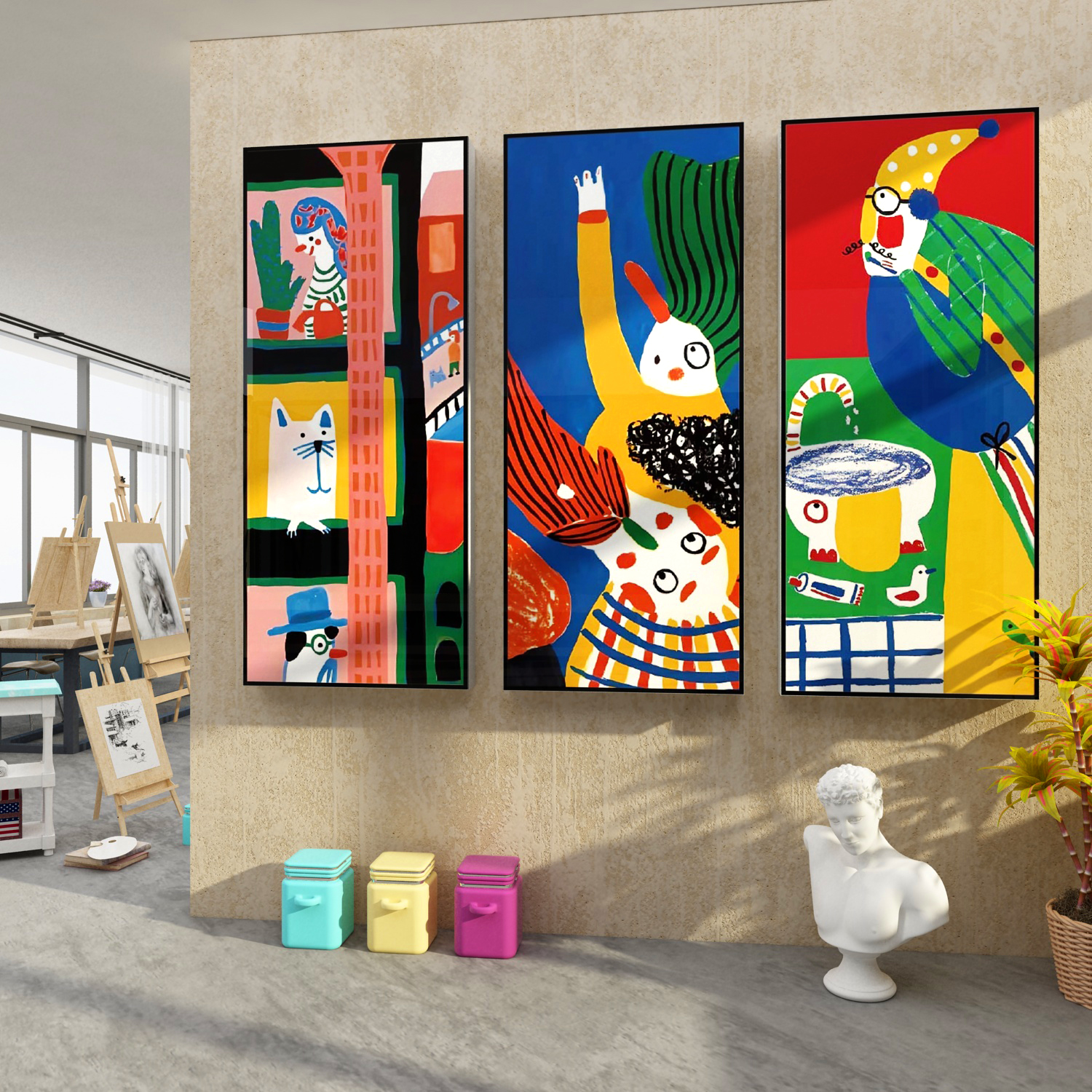 画室布置美术室素描班级墙面装饰文化环创贴纸幼儿园教育培训机构-图1
