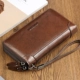 [] Túi nam Túi xách nam Túi da mềm Túi ly hợp Kinh doanh Dung lượng lớn Túi ly hợp Ví đơn và đôi Zip - Ví / chủ thẻ ví nam lv chính hãng Ví / chủ thẻ