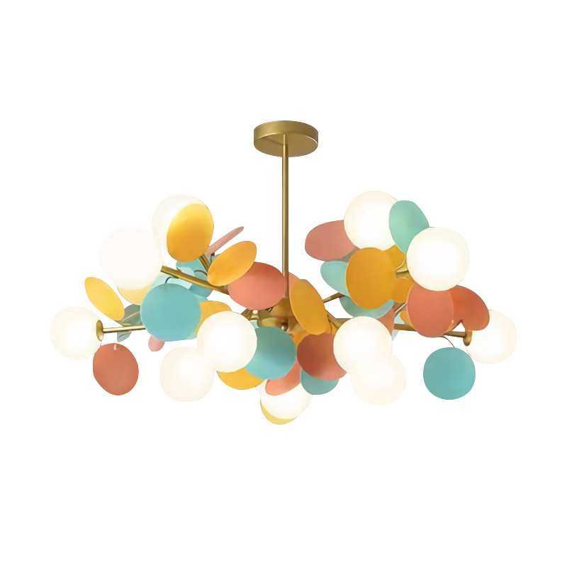 卧室吊灯北欧风格后现代简约儿童房设计师创意个性彩色叶子led灯,淘宝优惠券,粉丝福利购,淘宝优惠卷