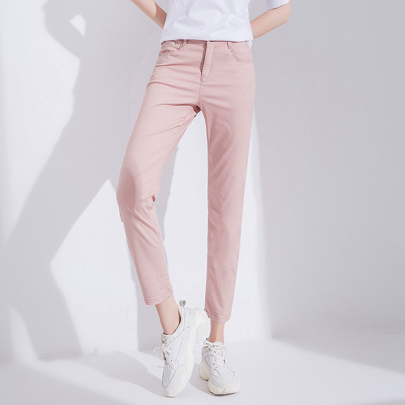 夏季弹力修身显瘦显高九分裤小脚裤 丽洁服饰休闲裤