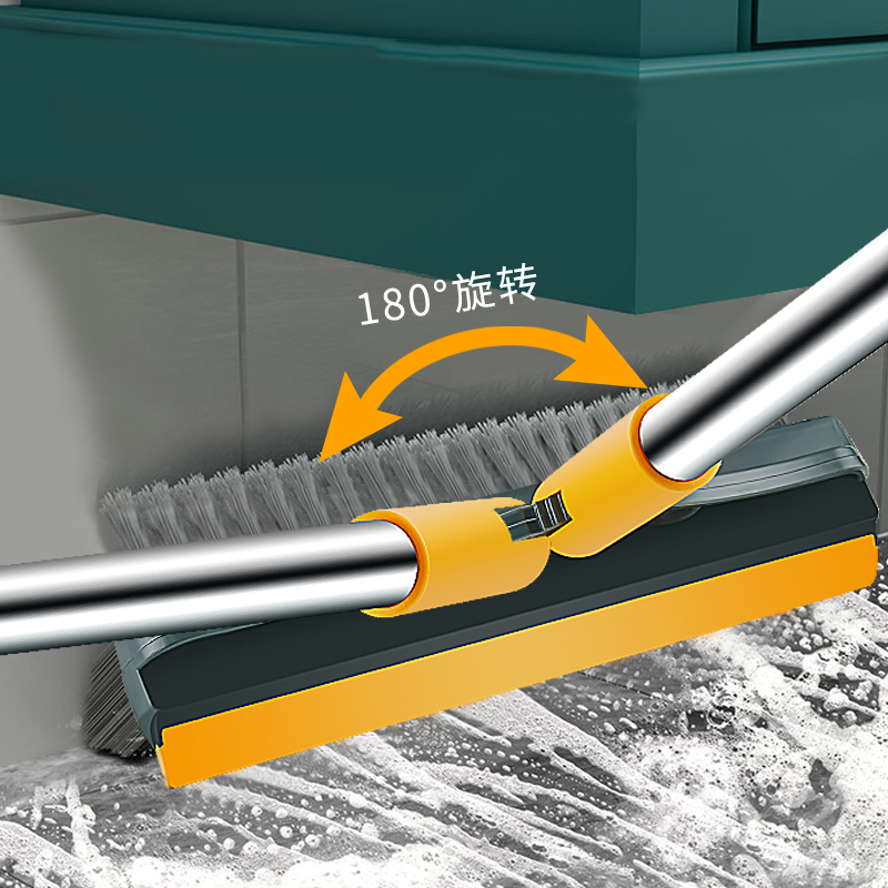 三合一刮水器刷浴室长柄扫把地板刷洗地缝瓷砖刷墙刷地面清洁厕所 - 图0