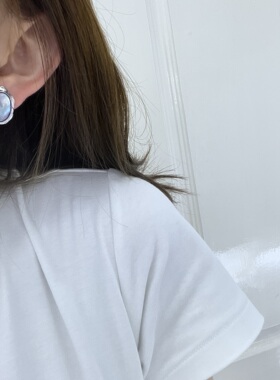 云月之画海水马贝S925银设计款云海翻涌设计耳钉高级质感独特经典