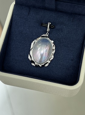 天空之镜简约时尚新款镜面炫彩大马贝吊坠S925厚银质感万能扣高级