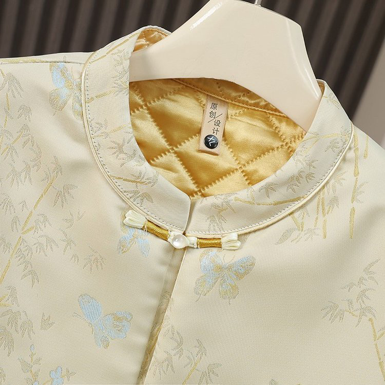 【蝶舞·夹棉款】新款马甲国风新中式立领提花气质加棉加厚马夹女,淘宝优惠券,粉丝福利购,淘宝优惠卷