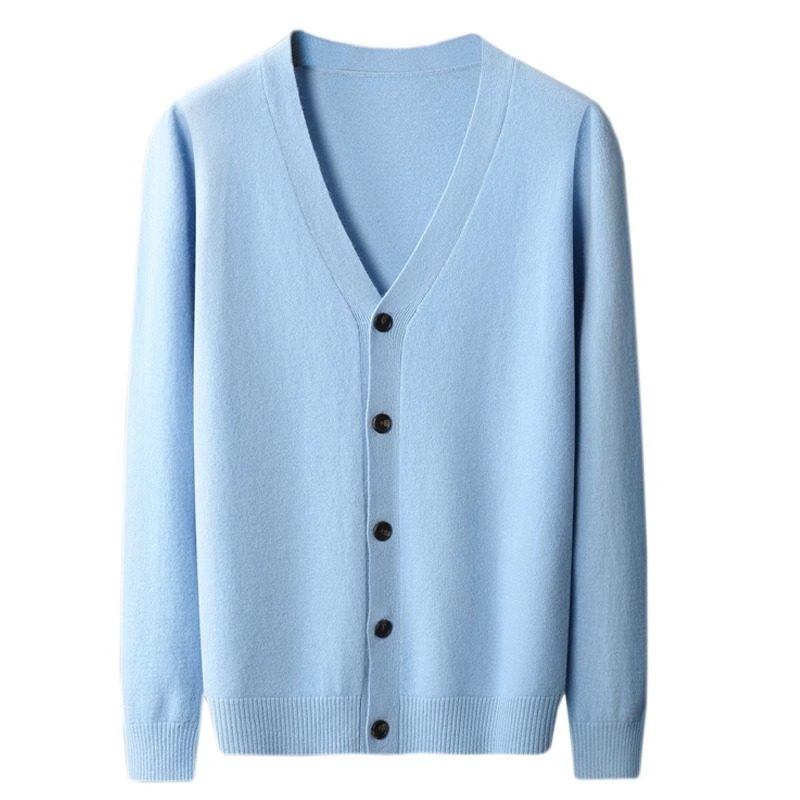 2025新款春秋纯羊毛开衫男V领青年商务休闲大码针织时尚羊绒外套,淘宝优惠券,粉丝福利购,淘宝优惠卷