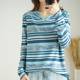 Cotton and linen spring and autumn new 100% striped fashion bottoming shirt