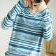 Cotton and linen spring and autumn new 100% striped fashion bottoming shirt