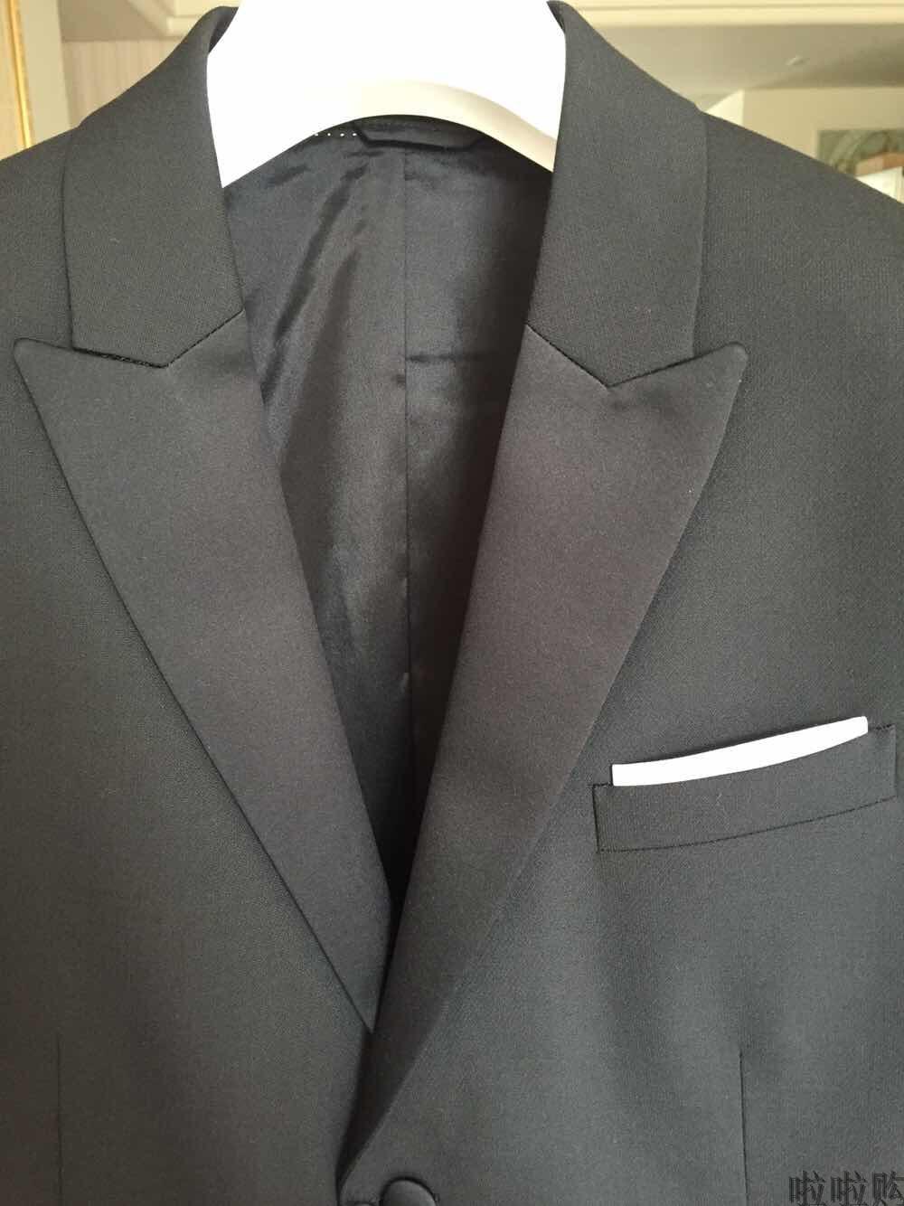 NEIL BARRETT SLIM FIT TUXEDO 男黑色羊毛修身正装西服 正品现货 - 图2