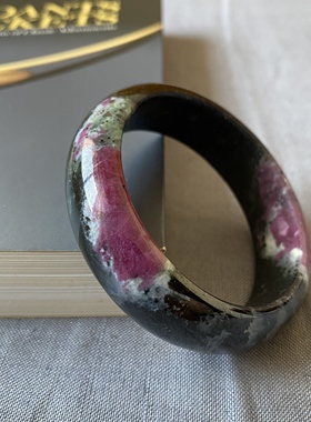 天然红绿宝石手镯老矿无优化一物一图圈口55