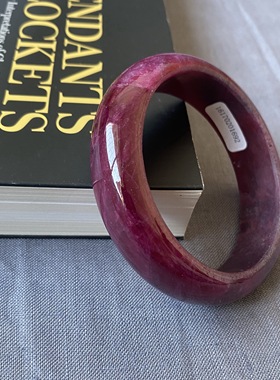 天然红宝石手镯全红冰种透体带猫眼效应老矿无优化一物一图圈口59