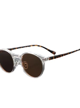 日系复古墨镜女潮流圆形沙滩防晒