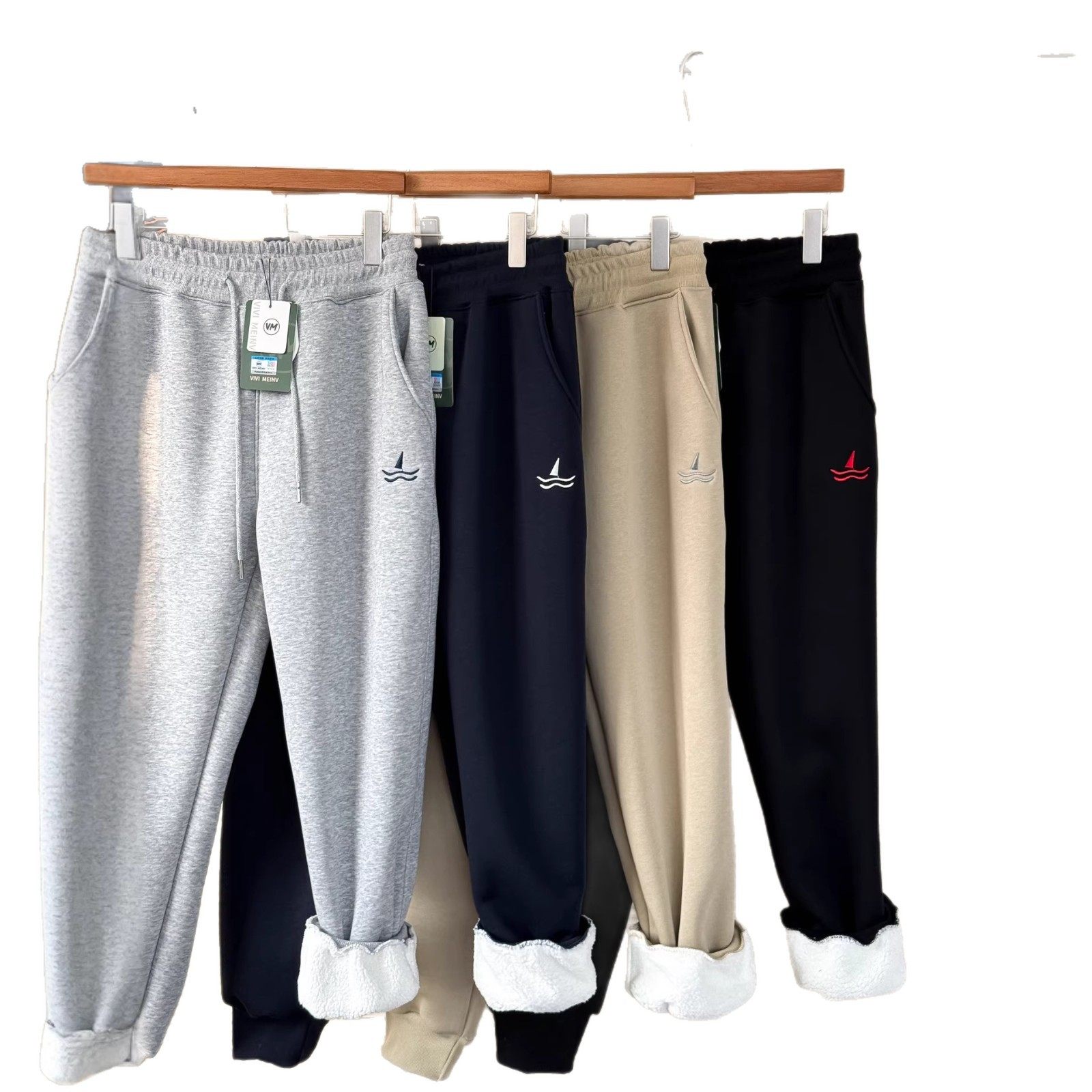 VIVI小帆船新款男女运动裤男女款秋冬季纯棉加绒卫衣宽松束脚长裤,淘宝优惠券,粉丝福利购,淘宝优惠卷