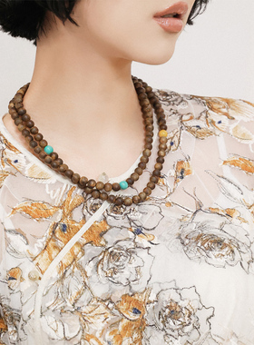 奇楠沉香双层锁骨链多层手链男女