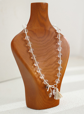 白水晶S925银流苏穗项链手串女