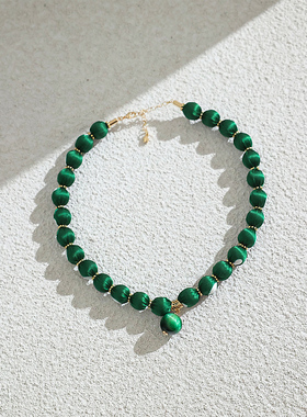 真丝圆珠小众设计感法式项链