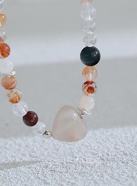 白水晶碧玺多巴胺项链纳福手串女