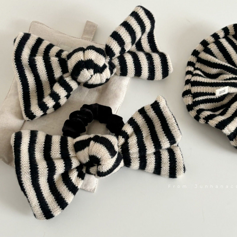 韩国条纹蝴蝶结发圈法式气质发夹发绳设计师款头绳发饰,淘宝优惠券,粉丝福利购,淘宝优惠卷