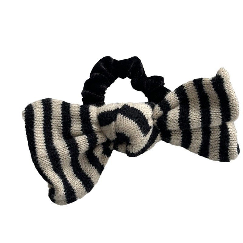 韩国条纹蝴蝶结发圈法式气质发夹发绳设计师款头绳发饰,淘宝优惠券,粉丝福利购,淘宝优惠卷