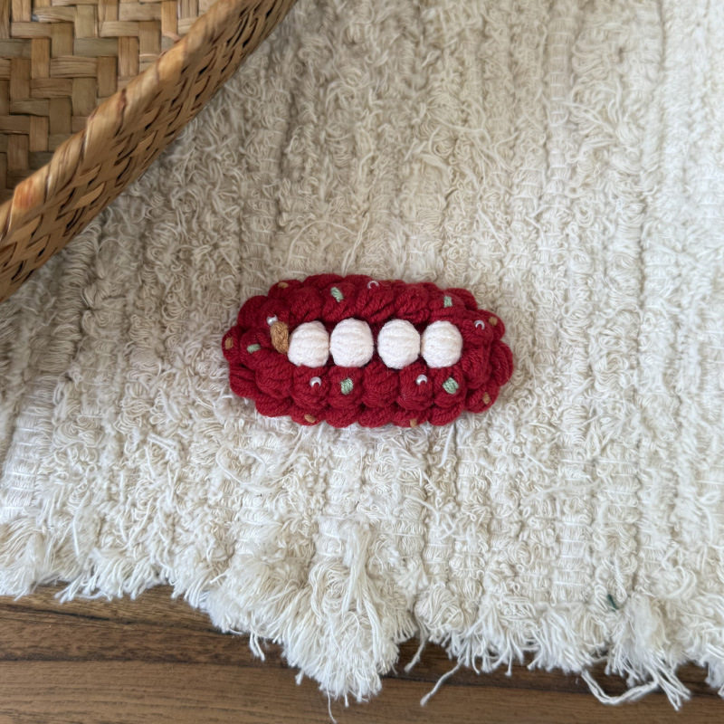 复古手工蛋糕系列毛线发夹边夹侧边圣诞发卡前额碎发夹子,淘宝优惠券,粉丝福利购,淘宝优惠卷