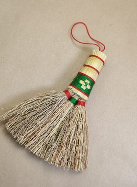 迷你高粱苗小笤帚五帝钱童车挂饰