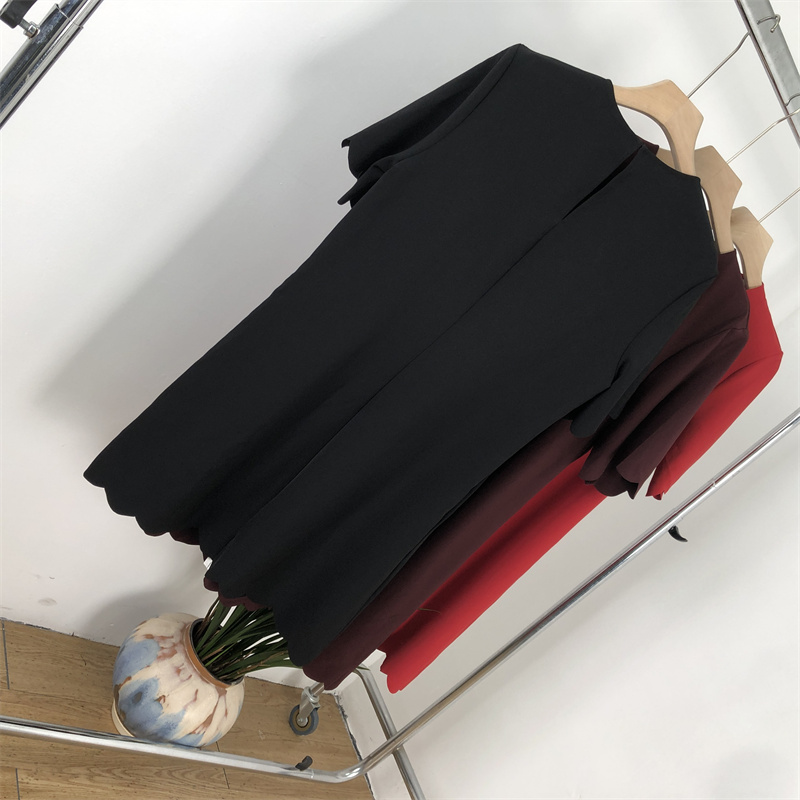 外贸欧美 捡漏 波浪花边 简约宽松版大码连衣裙 - 图0