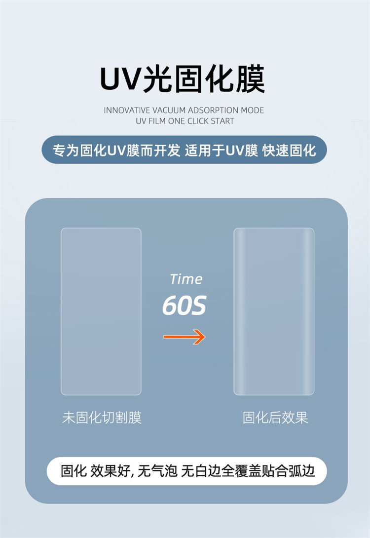 适用华为OPPOVIV曲面膜UV光固膜免真空机器烤灯可烤P60屏保薄荣耀70 RENO9PRO+ X90 findx6 S17PRO MATE60PRO - 图3