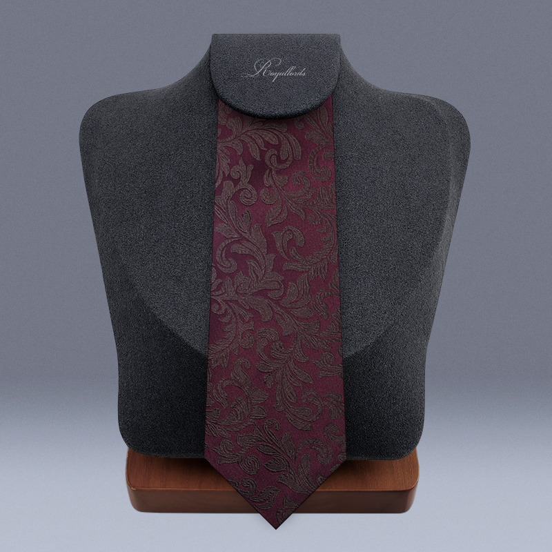 赤鸢 手打正装商务男领带休闲复古英伦唐花草高端级红色桑蚕真丝,淘宝优惠券,粉丝福利购,淘宝优惠卷