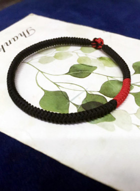 手工编织金刚结手绳简约情侣红绳