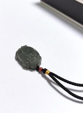 D1166# 天然和田玉龙龟吊坠锁骨链23*17.3*9mm