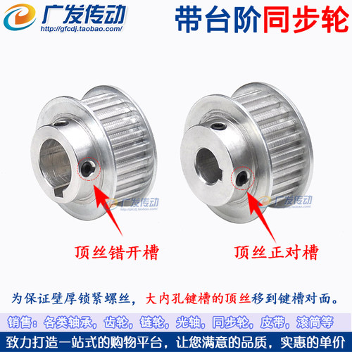 同步轮XL15齿/T 凸台 同步皮带轮 BF型 槽宽11 内孔4-17 带顶丝 - 图2