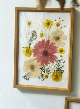 乡村花艺天然压花木质木质相框