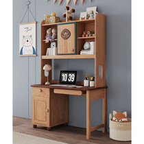 Children solid wood desk Bookshelf Composition Full solid wood Teenagers Red Sandalwood Vegetable Oil Coating Study Desk Computer Desk