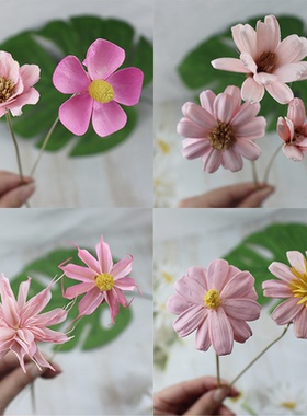 粉色永生花材DIY戒指香薰夹娃娃