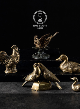 时光美器黄铜动物摆件