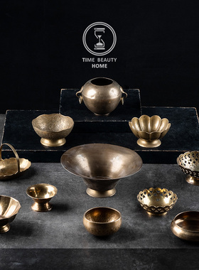 欧美黄铜果盘果篮干花器