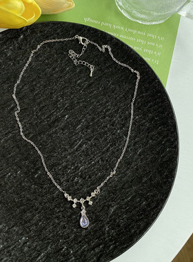 高级小众复古ins月光石吊坠