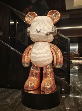 创意DJ熊带音响大型落地摆件客厅电视柜酒店大堂别墅家居装饰品