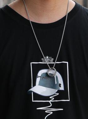 潮流爆款百搭个性时尚毛衣链情侣配饰小众男士项链女钛钢饰品批发