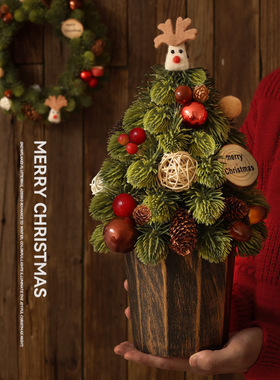 圣诞节装饰品花环门挂藤条挂件诺贝松圣诞树橱窗氛围场景布置摆件