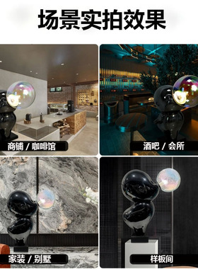 幻彩孩童吹泡泡人形雕塑落地灯家居玄关电视柜咖啡店装饰摆件灯具