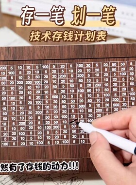 木质存钱罐只存不取数字存钱计划纸币硬币都可存放高颜值桌面摆件
