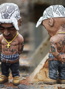 跨境嘻哈搞笑说唱歌手纹身师手办家庭办公室树脂雕塑装饰品摆件