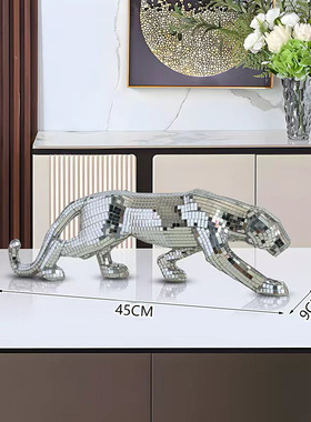 现代轻奢豹子摆件落地狗家居电视柜书房玄关酒柜办公室样板间摆设