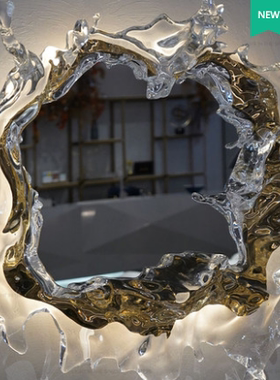 现代壁灯轻奢设计师创意水滴瑞水之镜艺术背景墙客厅灯