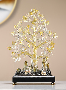 发财银杏树玄关摆件轻奢高档客厅电视柜酒柜装饰品乔迁新居寓意