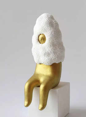 现代极简创意卡通动物卷毛羊可爱摆件民宿客厅桌面创意家居