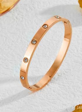 钛钢合成立方氧化锆时尚手镯