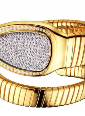 小众设计师款独家专利弹簧蛇头手镯B019