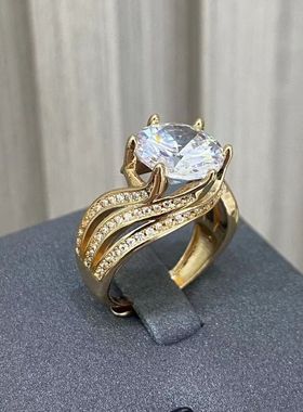 小众设计师款大钻戒指D002