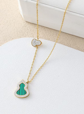 小众设计师款绿葫芦项链A071